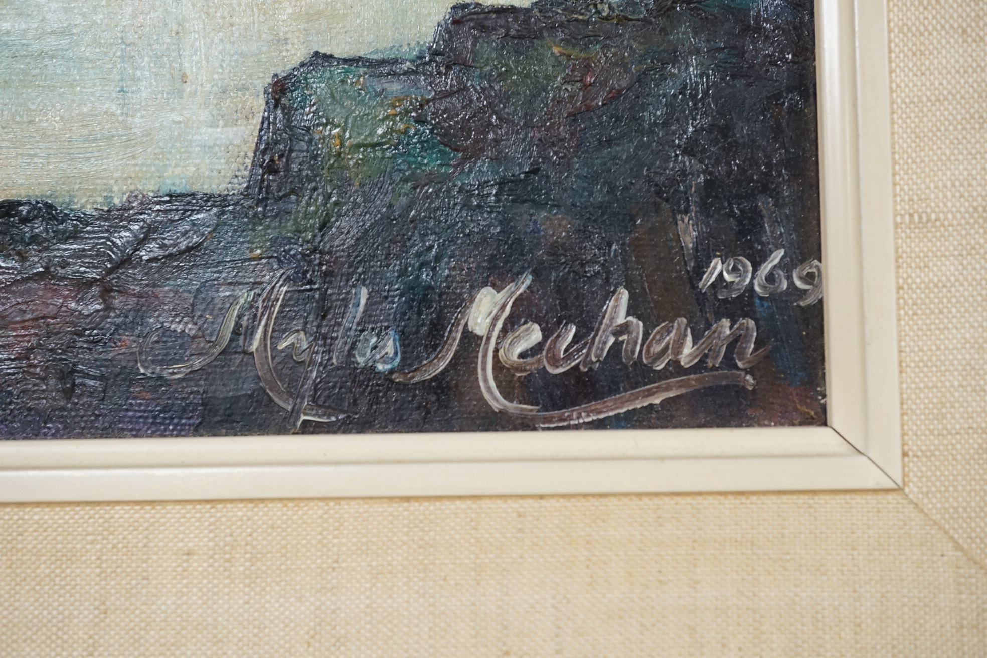 Myles Meehan (1904-1974), mid century oil on canvas, 'Morning in the Rhone valley', signed and dated 1960, 39 x 49cm. Condition - good